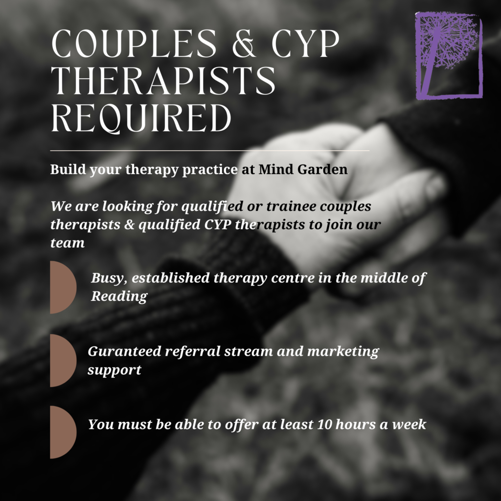 Advert for couples and CYP therapists